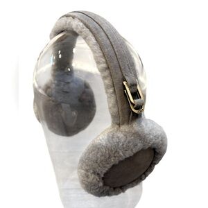 UGG Gray Suede And Shearling Earmuffs